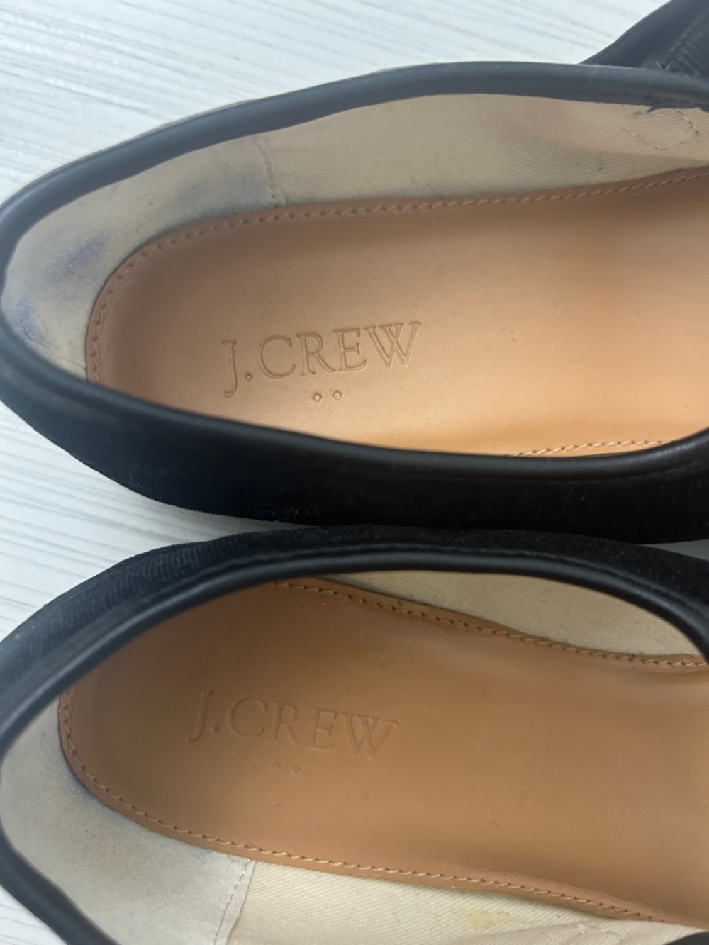 J. Crew Black Velvet Mary Jane Flats with Gold Buckles - Picture 3 of 5